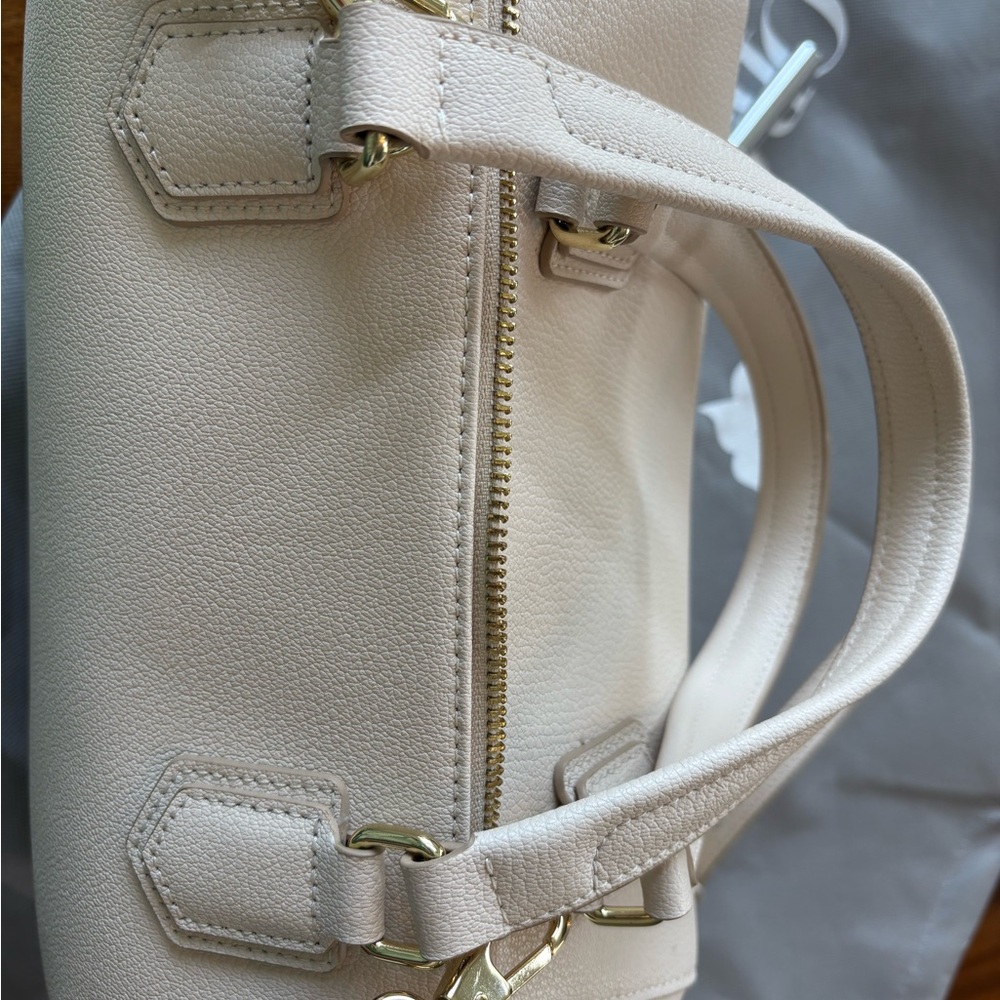 EUC Ora Delphine Satchel in Bone Pebbled Leather w/Dust Bag - Picture 7 of 11